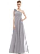 Oasap Women's Elegant Solid One Shoulder Wedding Prom Evening Dresss