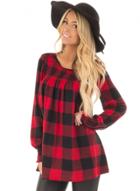 Oasap Casual Long Sleeve Plaid Mini Pullover Dress