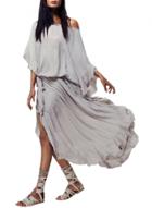 Oasap Women's Boat Neck Tie Waist Flounce Cape Style Dress