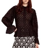 Oasap Women's Fashion Flare Long Sleeve Button Down Shirt