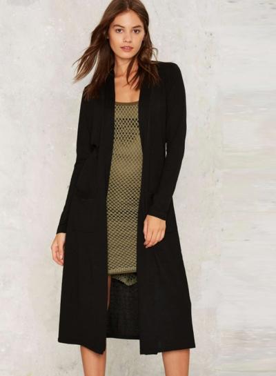 Oasap Women's Open Front Solid Color Cardigan