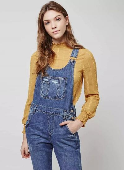 Oasap Vintage Cute Ripped Denim Jumpsuit
