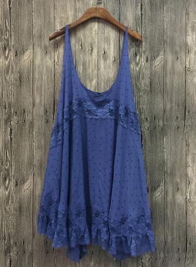 Oasap Sleeveless Lace Panel Loose Fit Dress