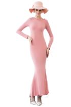 Oasap Fashion Back Slit Evening Dress