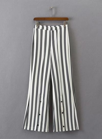 Oasap High Waist Wide Leg Stripped Pants