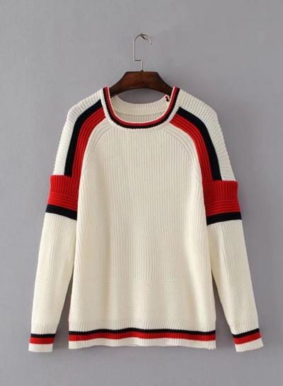 Oasap Round Neck Pullover Long Sleeve Sweaters
