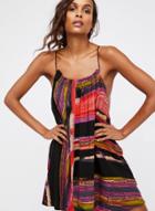 Oasap Summer Loose Striped Printed Swing Mini Dress With Pockets