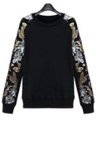 Oasap Vintage Sequined Sweatshirt
