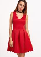 Oasap V Neck Sleeveless Solid Color Mini Dress