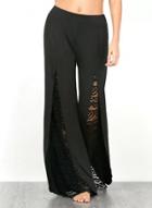 Oasap Lace Panel High Waist Wide Leg Jumpsuit