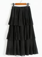 Oasap High Waist Layered Pleated A-line Chiffon Skirt