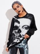 Oasap Fashion Long Sleeve Halloween Skull Sweatshirt
