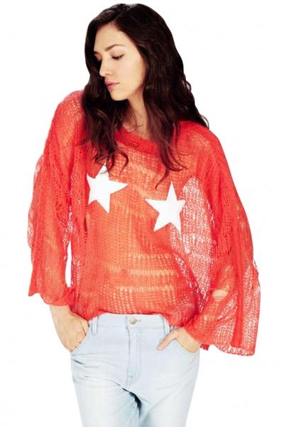 Oasap Starry Open Knit Slouchy Sweater