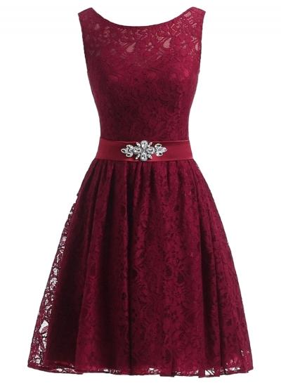 Oasap Women's Floral Lace Trim Rhinestone Cocktail Dress