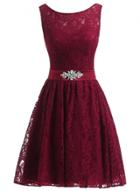 Oasap Women's Floral Lace Trim Rhinestone Cocktail Dress
