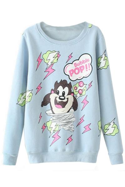 Oasap Bubble Pop Graphic Sweatshirt