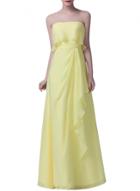 Oasap Women's Elegant Solid Color Strapless Maxi Bridesmaid Dress
