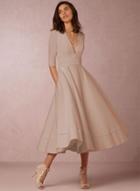 Oasap Elegant V Neck Half Sleeve A-line Prom Dress