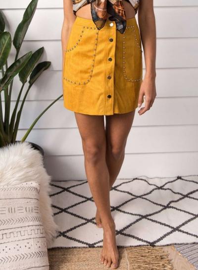 Oasap High Waist Solid Color Bodycon Skirt