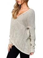 Oasap V Neck Long Sleeve Long Sleeve Solid Color Pullover Loose Sweater