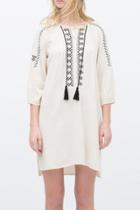 Oasap All-matching Peasant Embroidery Loose Dress