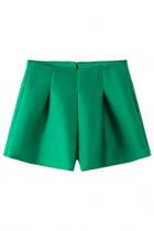Oasap Cute Solid Pleated Accent Shorts