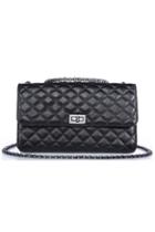 Oasap Quilted Cross Lock Shoulder Bag With Chain Strap