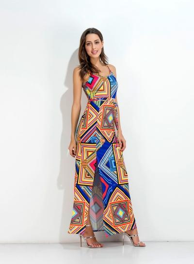 Oasap Pattern Print Maxi Dress