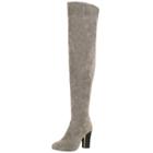 Oasap Pointed Toe Solid Color Over The Knee Boots