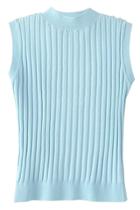 Oasap Casual Slim Fit Sleeveless Ribbed Crop Top