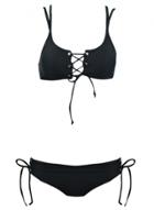 Oasap Women's Lace-up Strappy Slim Fit Two Piece Bikini