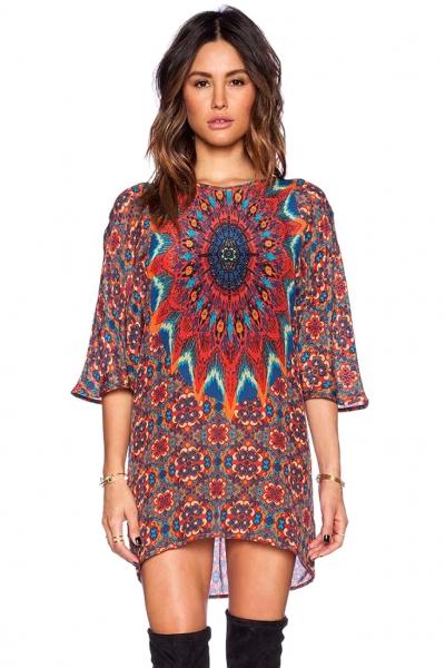 Oasap Vintage Floral Mini Shift Dress