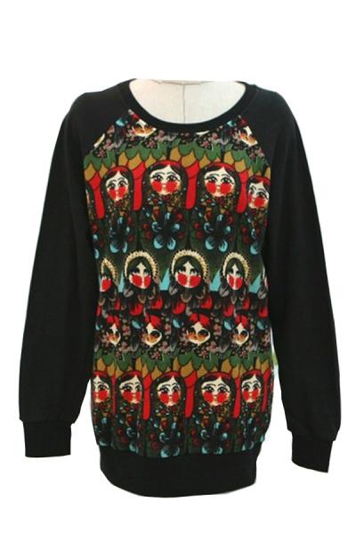 Oasap Cartoon Print Sweatshirt