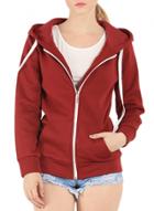 Oasap Women's Casual Solid Color Zip Up Drawstring Hoodie