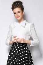 Oasap Dreamy Lace Sleeves Bowknot Neck-tie Blouse For Woman