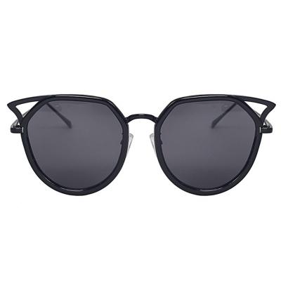 Oasap Oversized Uv Protection Metal Frame Cat Eye Sunglasses
