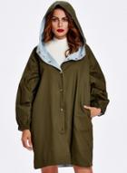 Oasap Reversible Loose Fit Plus Size Hoodie Coat