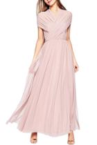 Oasap Women's Fashion Pink Maxi Strapless Wedding Evening Dress