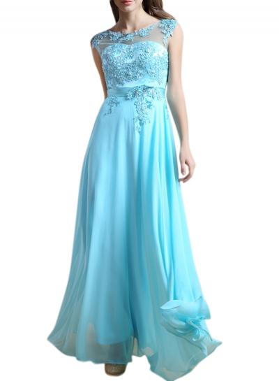 Oasap Women's Sleeveless Flower Maxi Bridesmaid Evening Prom Dress