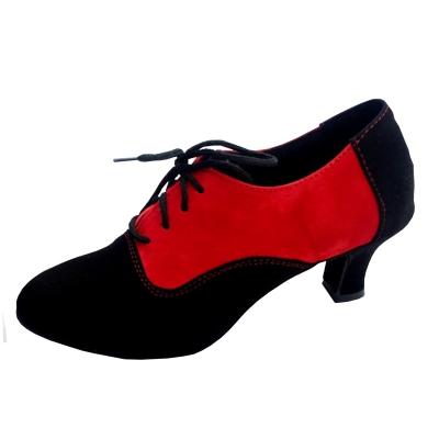 Oasap Color Block Lace-up Latin Dance Shoes