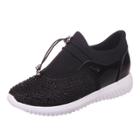 Oasap Casual Round Toe Lace Up Rhinestone Running Shoes