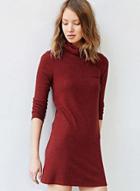 Oasap Heathered Turtleneck Slim Fit Dress