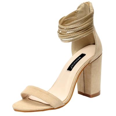Oasap Peep Toe Ankle Strap Block Heels Sandals