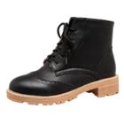 Oasap Wome's Hollow Out Block Heels Lace Up Boots