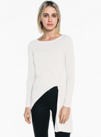 Oasap Simple Asymmetric Round Neck Knit Tee