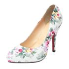 Oasap Fashion Pointed Toe Stiletto Heels Floral Pumps