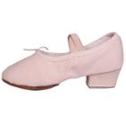 Oasap Round Toe Chunky Heels Canvas Dance Shoes