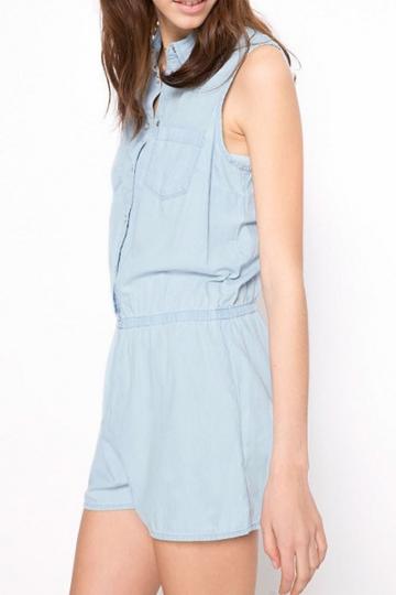 Oasap Sweet Schoolgirl Sleeveless Denim Playsuit
