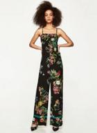 Oasap Spaghetti Strap Sleeveless Backless Floral Print Jumpsuit