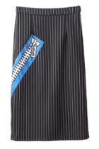 Oasap Vertical Stripes Black Skirt